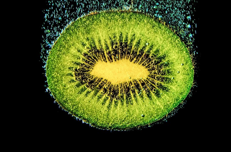 photo of kiwi fruit, background, beverage, breakfast, bubble HD wallpaper