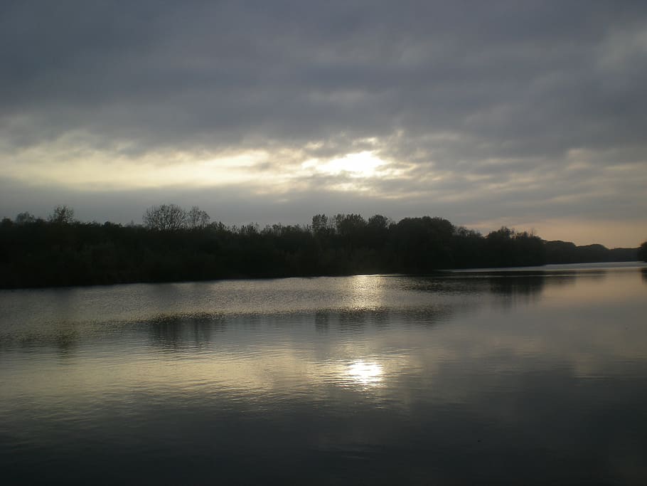 danube, evening, quiet, silent, twilight, water, lake, river HD wallpaper