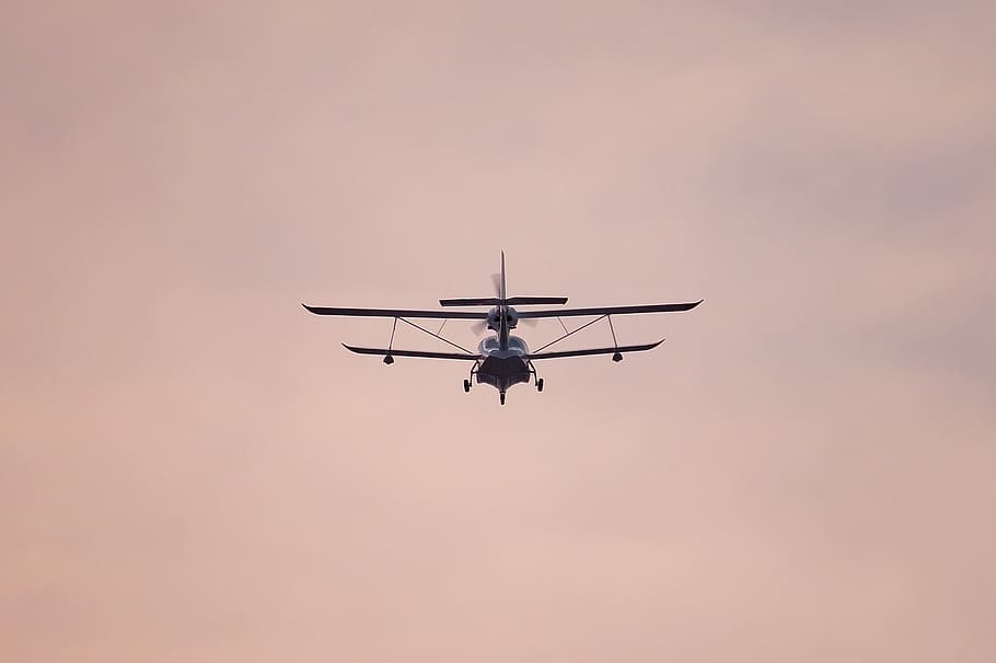 airplane, flight, sunset, flying, aircraft, sky, air vehicle HD wallpaper