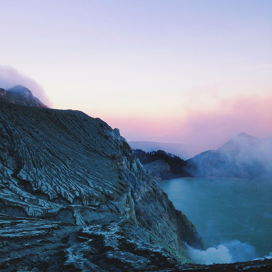 java, volcano, lake, crater, travel, beauty in nature, scenics - nature HD wallpaper