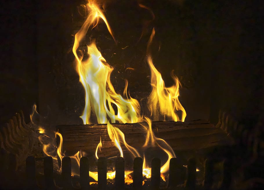Hd Wallpaper Fire Open Fire Log Flame Wood Fireplace Burn Embers Wallpaper Flare