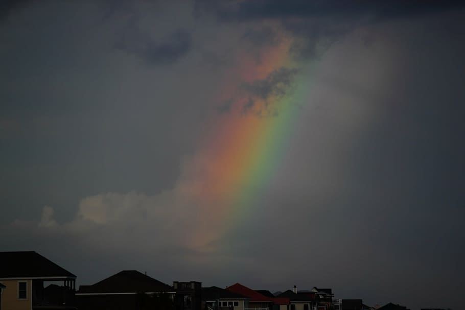 rainbow, sky, cloud, weather, symbol, heaven, colorful, bright HD wallpaper