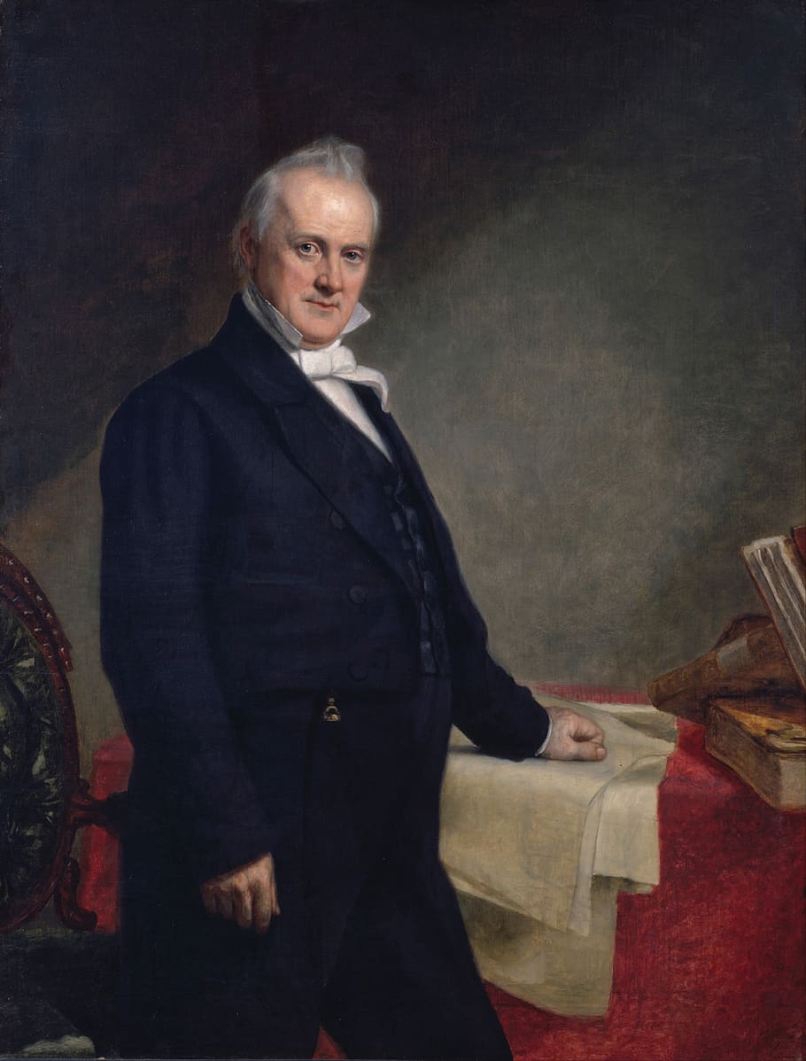James Buchanan Portrait, painting, president, public domain, senior Adult, HD wallpaper