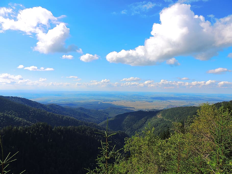 Valley, Romania, Landscape, Cloud, sky, mountain, blue, national park HD wallpaper
