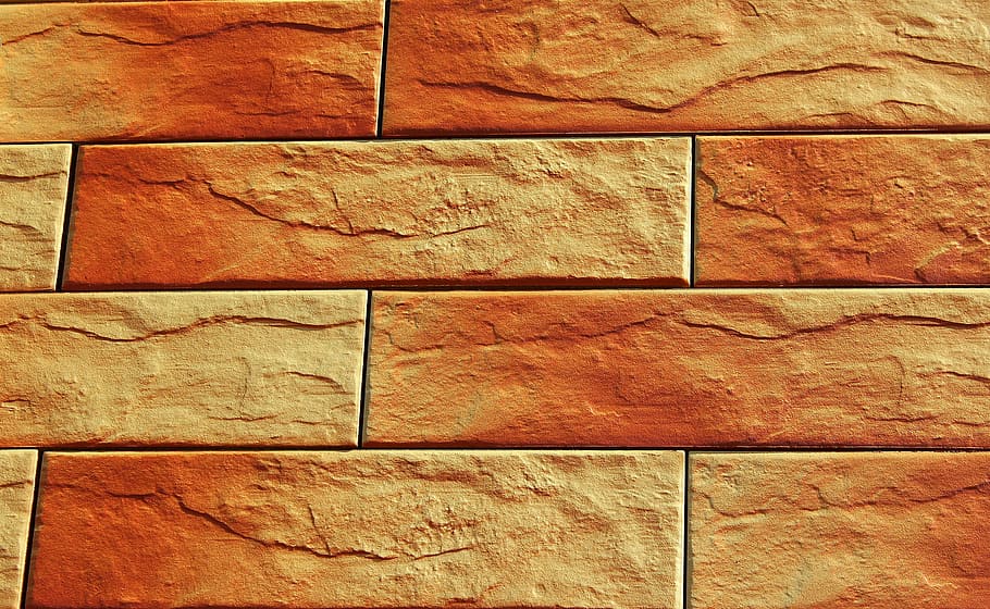 close-up photography of brown concrete bricks, lake dusia, surface HD wallpaper