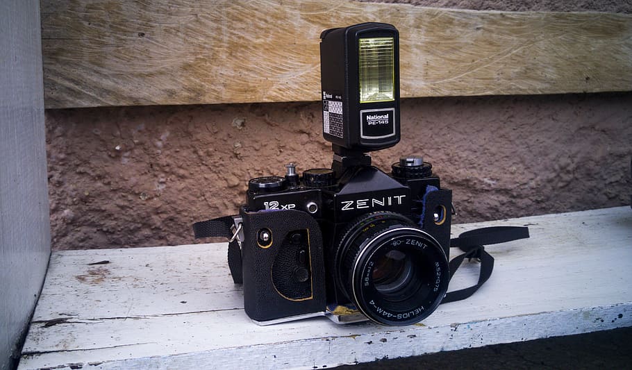 camera, zenit, old, obsolete, lens, technology, photography themes HD wallpaper