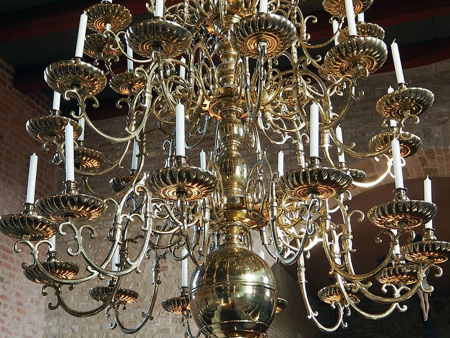 Candlestick, Church, Pellworm, chandelier, electric Lamp, decoration HD wallpaper