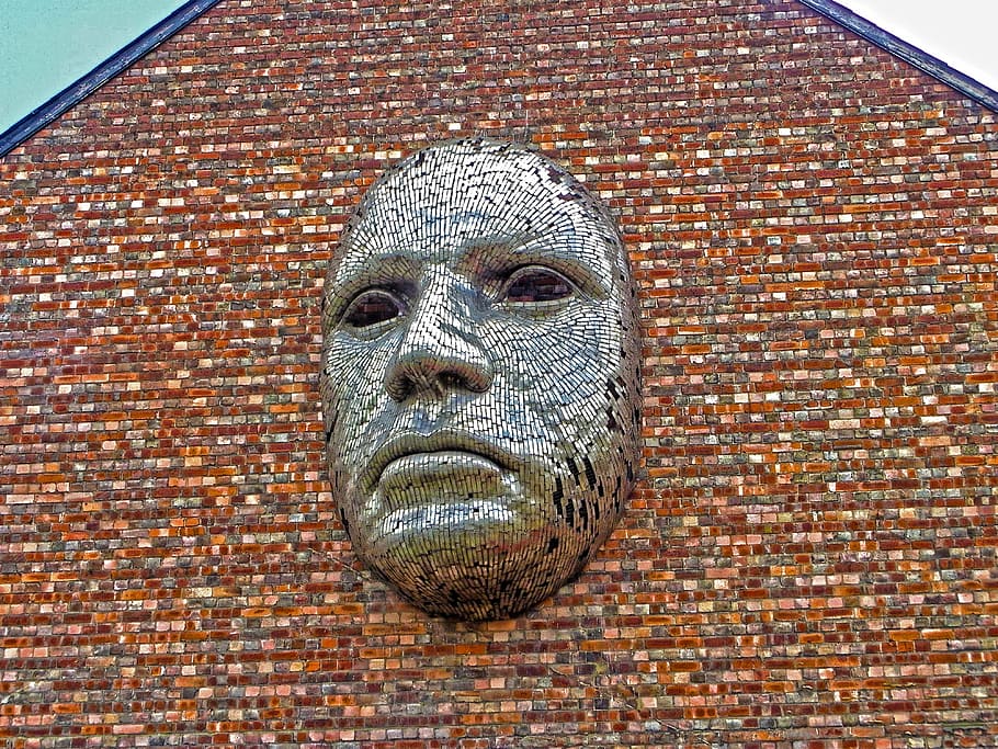 face, architecture, facade, brick, brick wall, sculpture, art and craft HD wallpaper