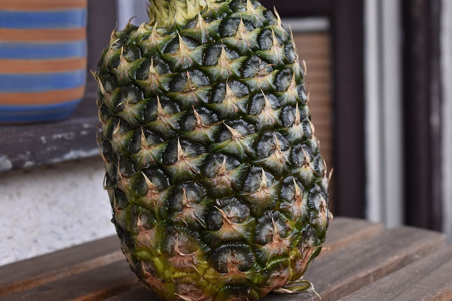 pineapple, fruit, healthy eating, close-up, focus on foreground HD wallpaper