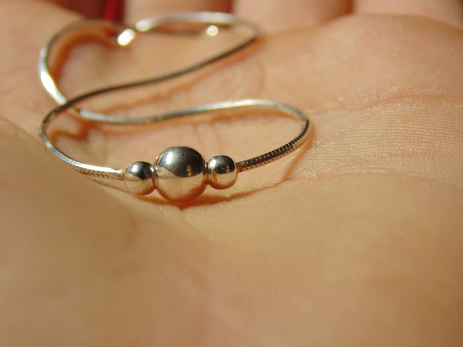 bracelet, silver, hand, jewelry, close-up, one person, human body part HD wallpaper