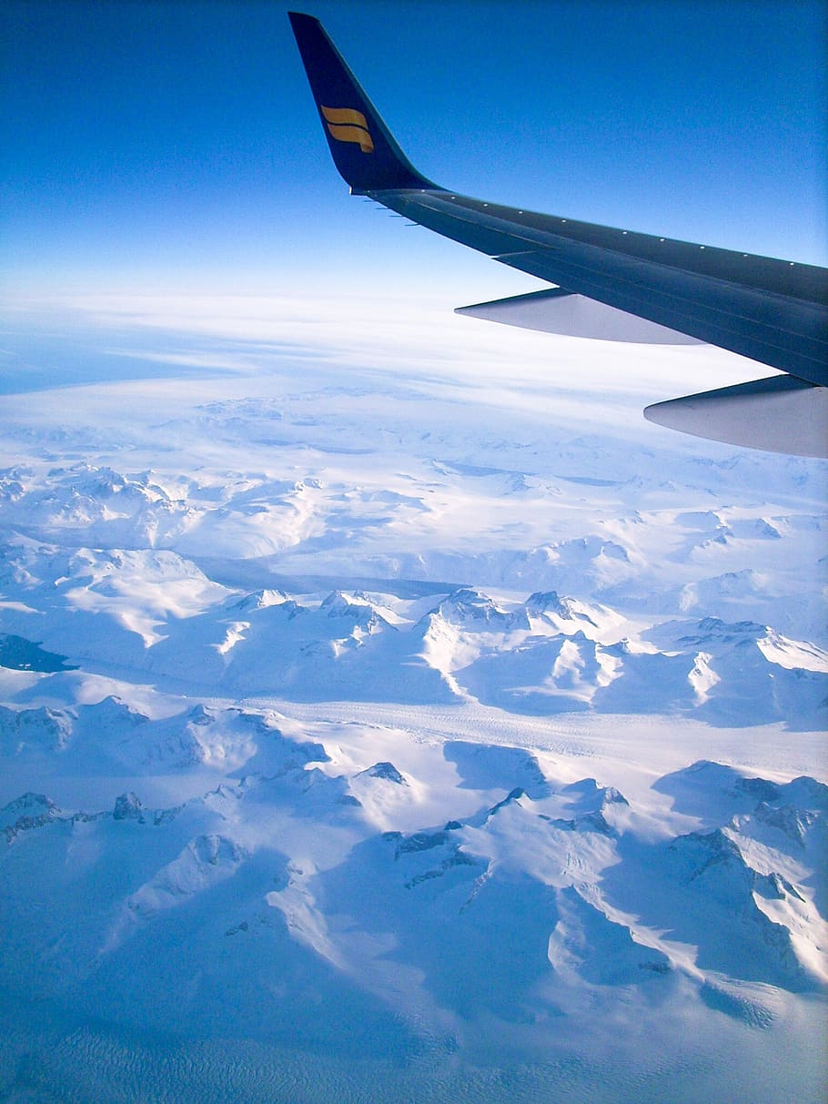 plane, airplane, wing, ice, snow, iceberg, winter, aviation HD wallpaper
