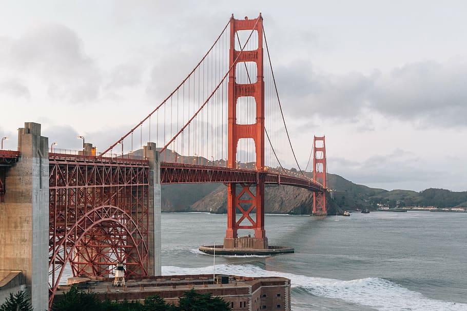 architecture, bay, beach, bridge, building, city, connection HD wallpaper