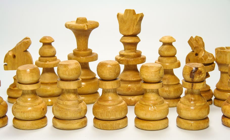 chess, white, pieces, figures, game, wood, olive, pawn, leisure HD wallpaper