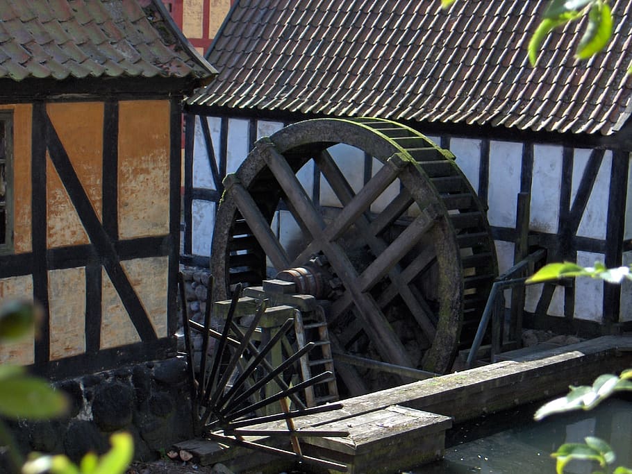mill dawn, paddle wheel, no people, wood - material, architecture HD wallpaper