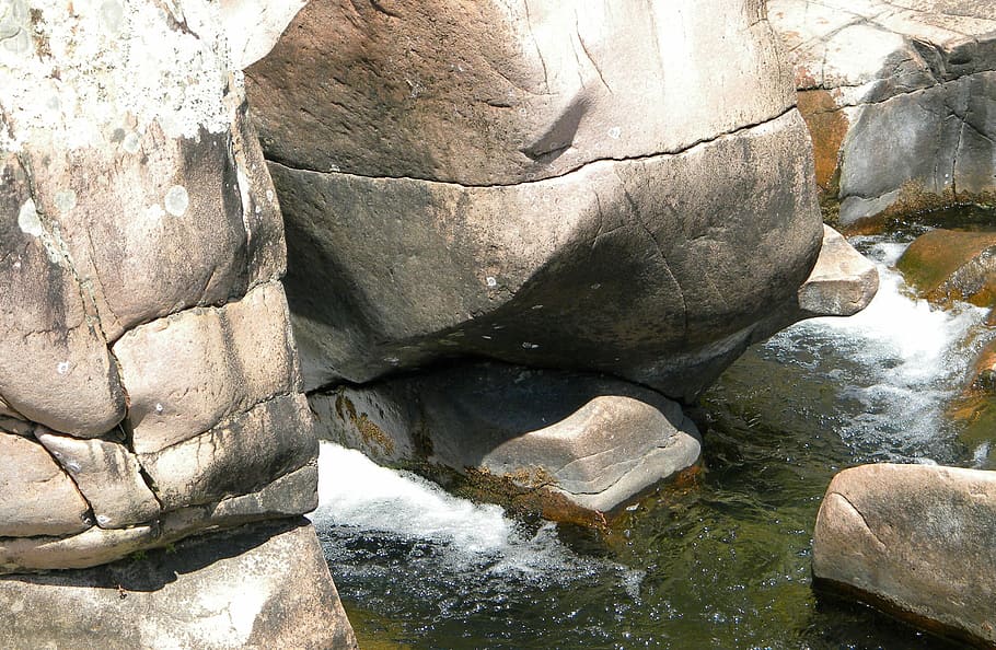 Rocks, Water, Tranquil, Landscape, wilderness, scenery, natural HD wallpaper
