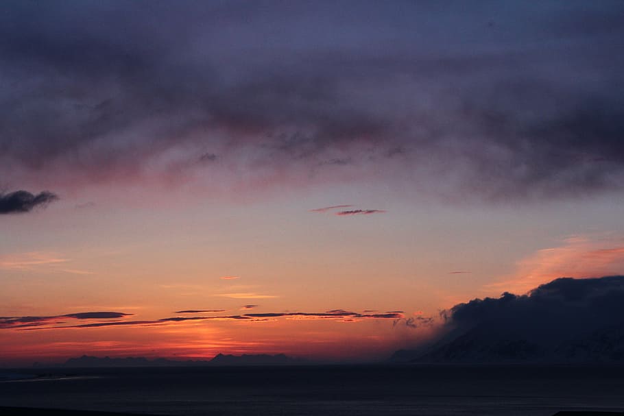 arctic, sunset, svalbard, night, polar day, north, norway, barentsburg HD wallpaper
