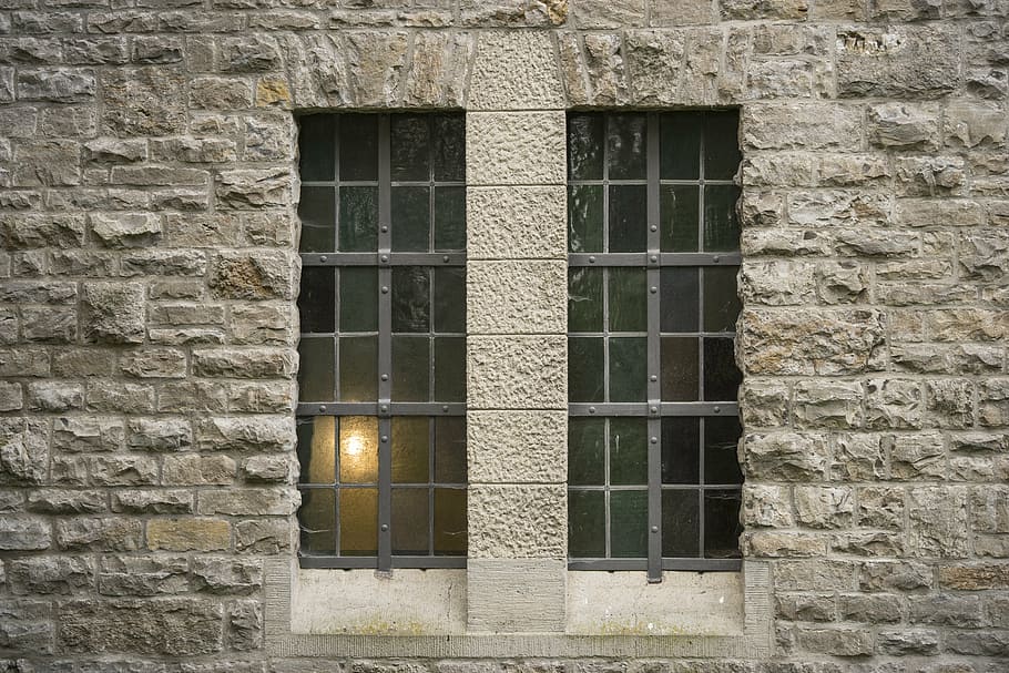 architecture, window, shimmer, seem, light, grid, old, building HD wallpaper