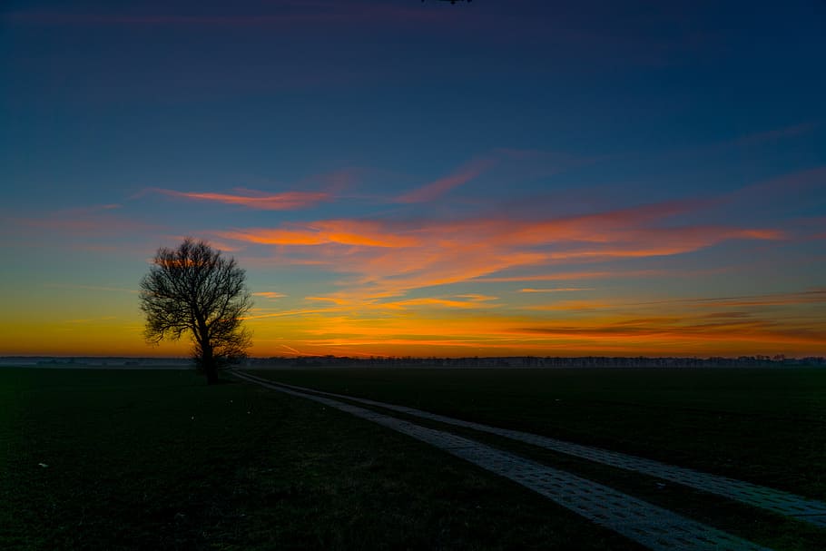 Sunset, Dusk, Evening Sun, sky, evening sky, abendstimmung HD wallpaper