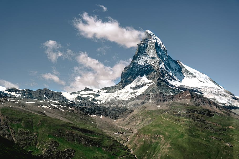 Mountain, snow-covered mountain during daytime, peak, summit HD wallpaper