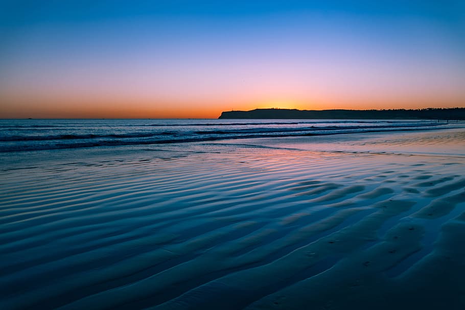 Sunset over the beach at Coronado, San Diego, California, nature, HD wallpaper