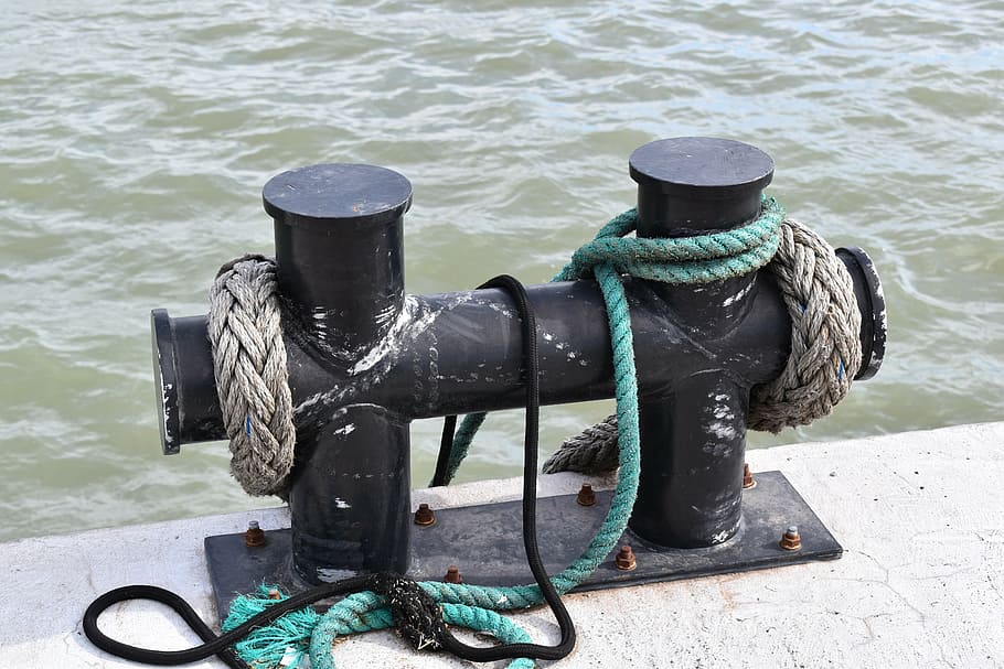 mooring, rope, support, water, nature, sea, day, bollard, post HD wallpaper