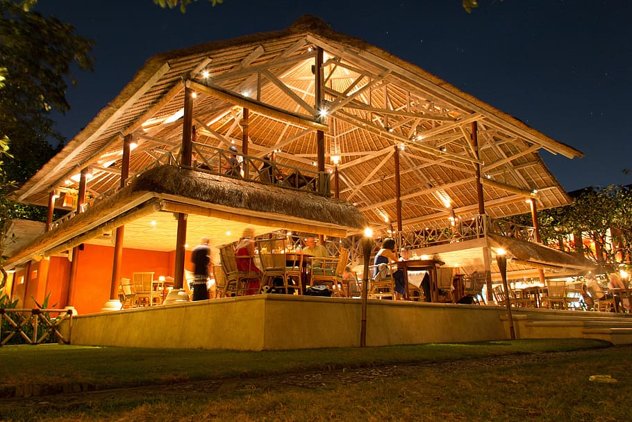 architecture, restaurant, beach, dinner, tourism, structure HD wallpaper