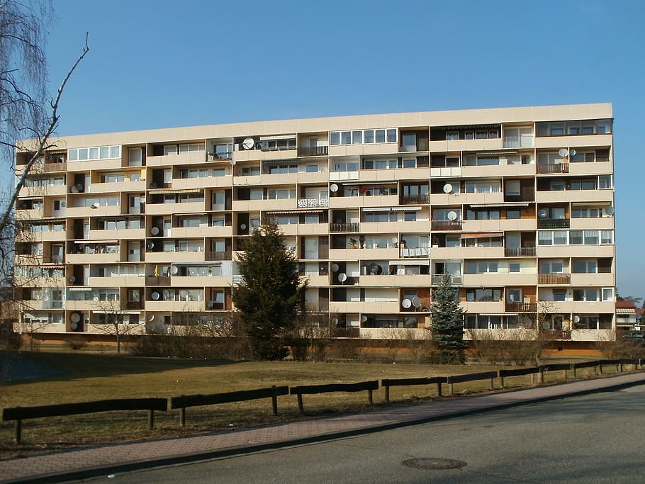 hardtstr, hockenheim, apartment building, flats, functional, HD wallpaper