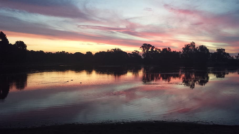 sunset, dawn, water, dusk, nature, reflection, sky, cloud - sky HD wallpaper