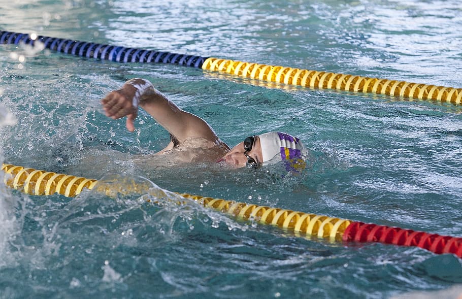 person swimming on pool, Exercise, sport, sports And Fitness HD wallpaper