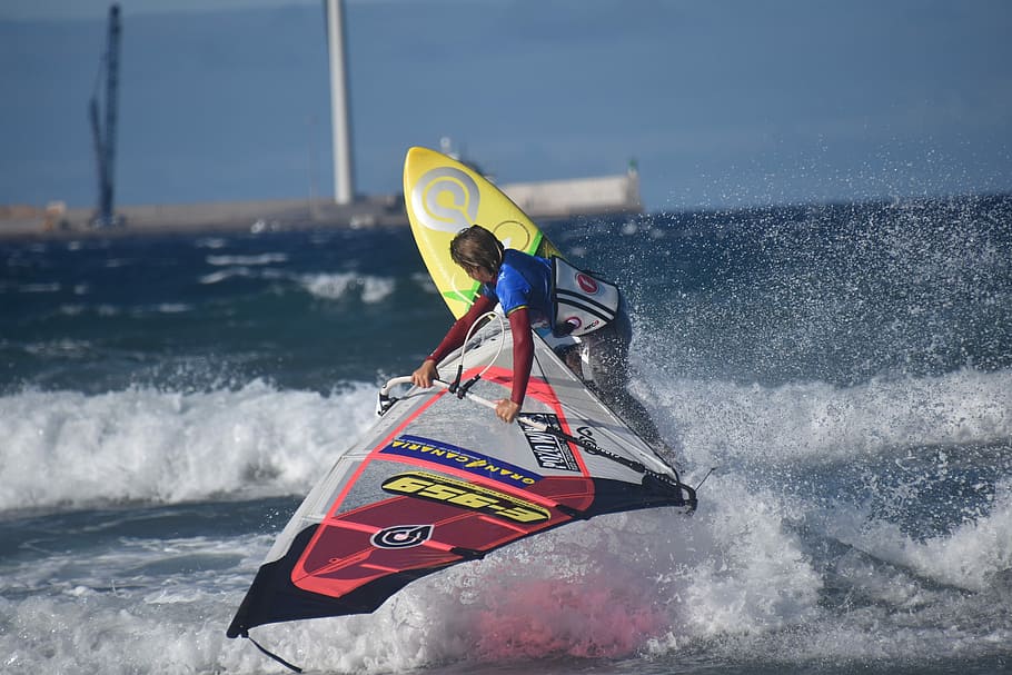 Windsurfing, Gran Canaria, windsurfing cup, pozowinds, wind waves, HD wallpaper