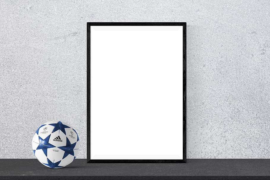 rectangular black framed mirror, poster, mockup, presentation HD wallpaper