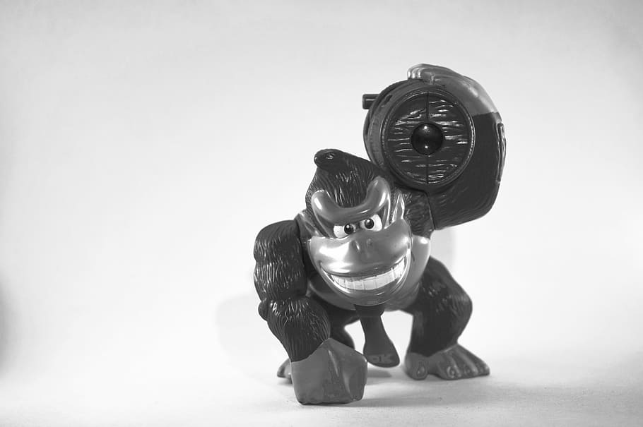 mono, monkey, gorilla, snowman, toy, full length, copy space HD wallpaper