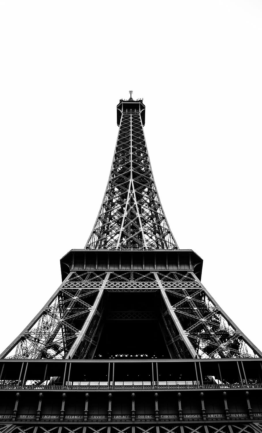 worm's eye view of Eiffel tower, architecture, building, infrastructure, HD wallpaper