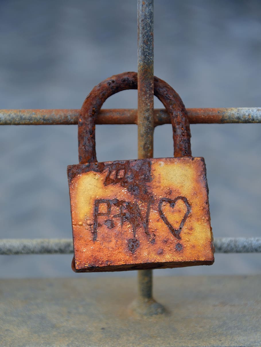 Castle, Old, Heart, Padlock, Stainless, u-lock, romanesque, HD wallpaper