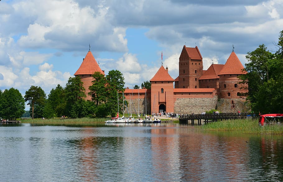 trakai, lithuania, castle, medieval, historical, tower, galve HD wallpaper