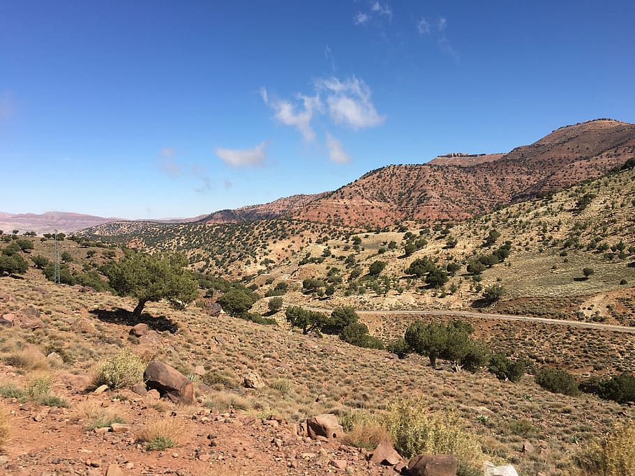 morocco, landscape, sky, valley, mountain, scenics - nature HD wallpaper
