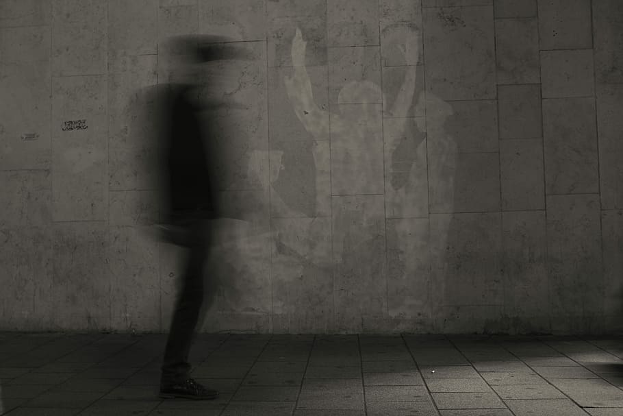 time lapse photo of man walking on pathway, Ghost, Man, Scary, HD wallpaper