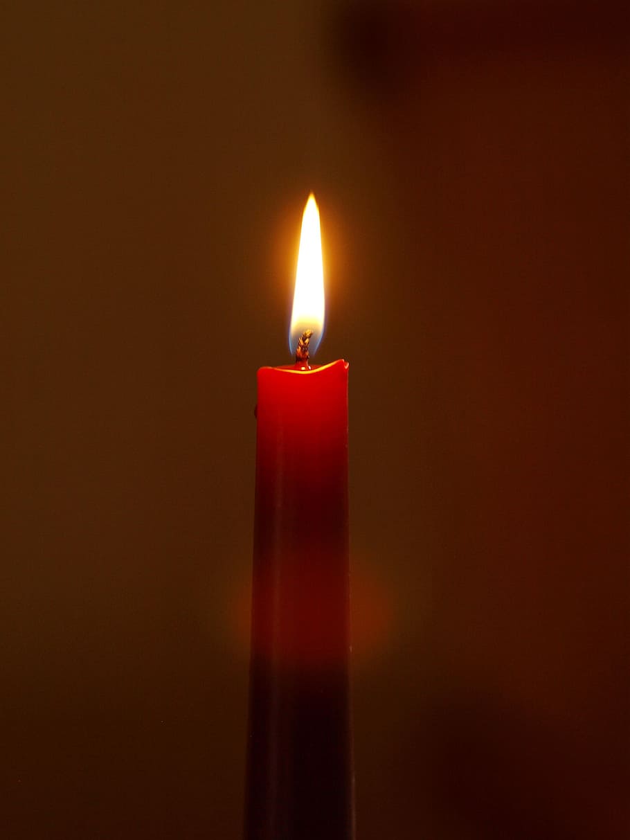 candle, wick, red, cozy, quiet, flame, light, burn, atmosphere HD wallpaper