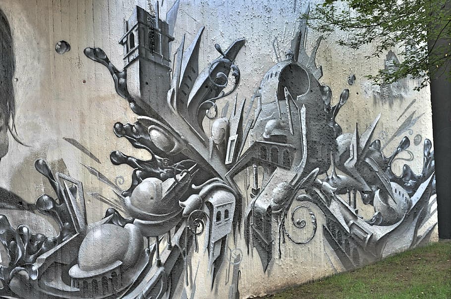 graffiti, art, drawing, no people, day, metal, wall - building feature HD wallpaper