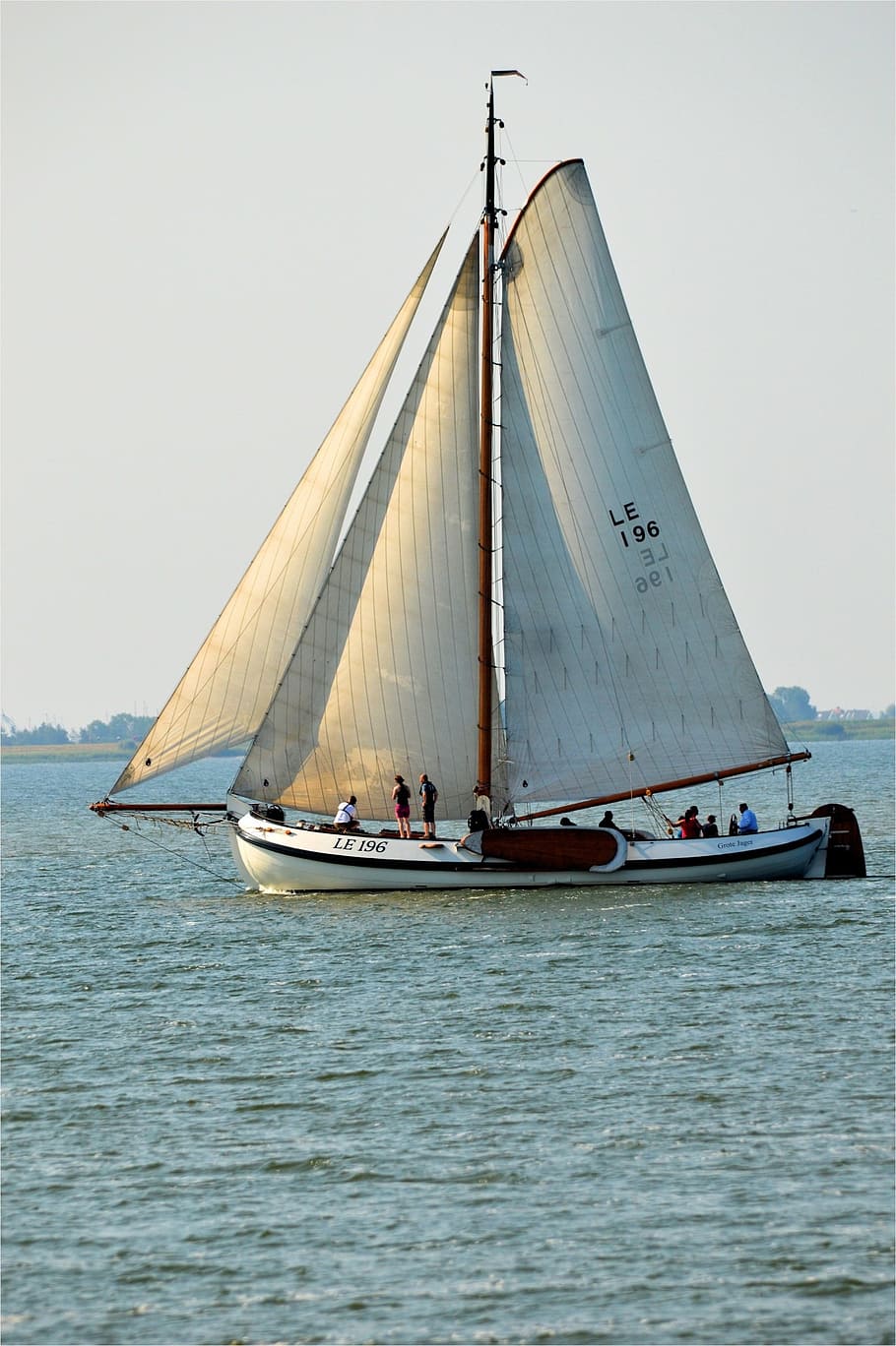white sailboat, ship, tradition, sea, sailing, yacht, water, nautical, HD wallpaper