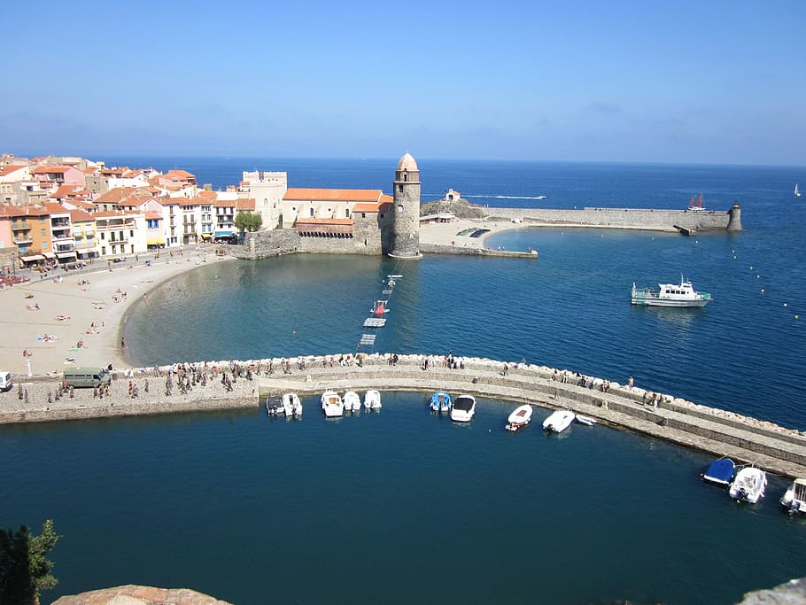 Collioure, Mediterranean, Harbour, pyrénées-orientales, france, HD wallpaper