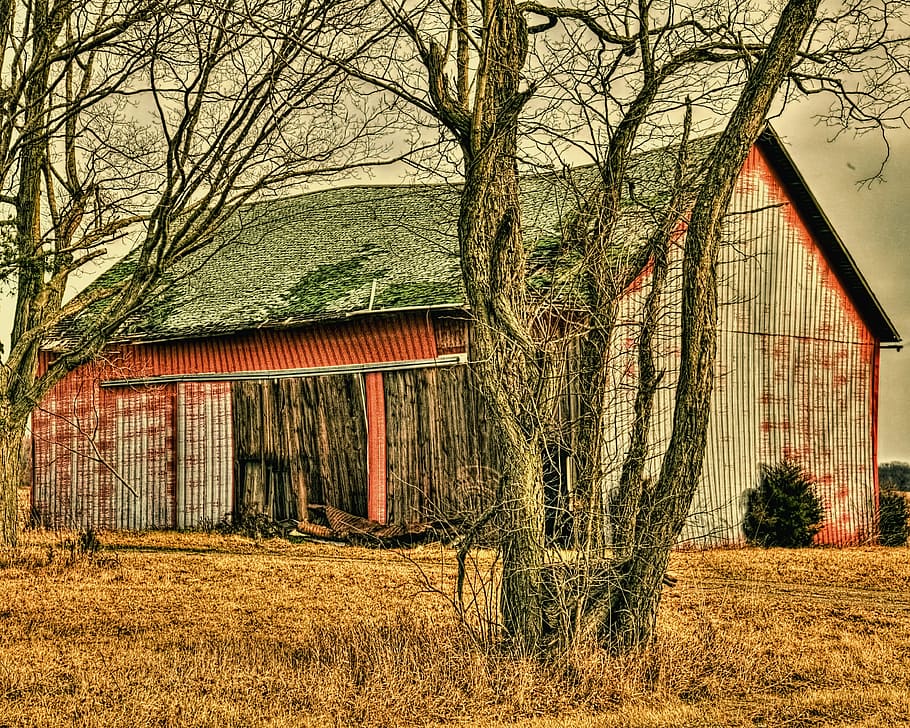 barn, rustic, barns, ohio, digital art, rural, scenic, country HD wallpaper