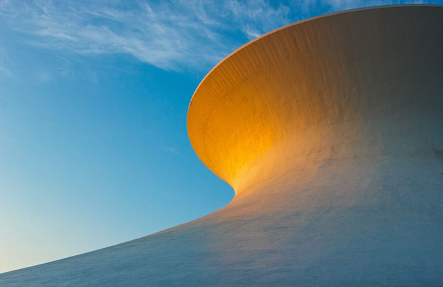 closeup photo of gray infrastructure, sunset, planetarium, building HD wallpaper