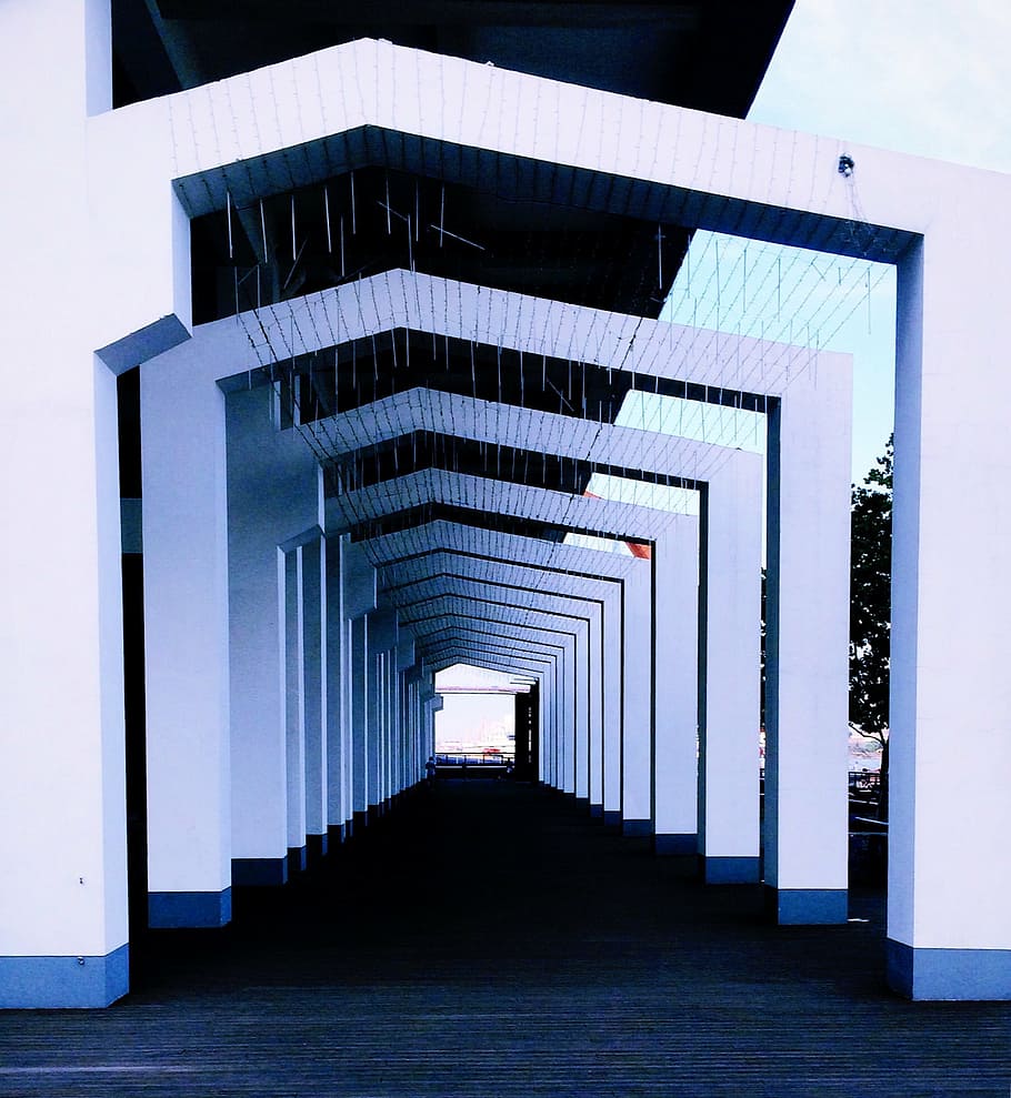 corridor, front, in depth, architecture, built Structure, the way forward HD wallpaper