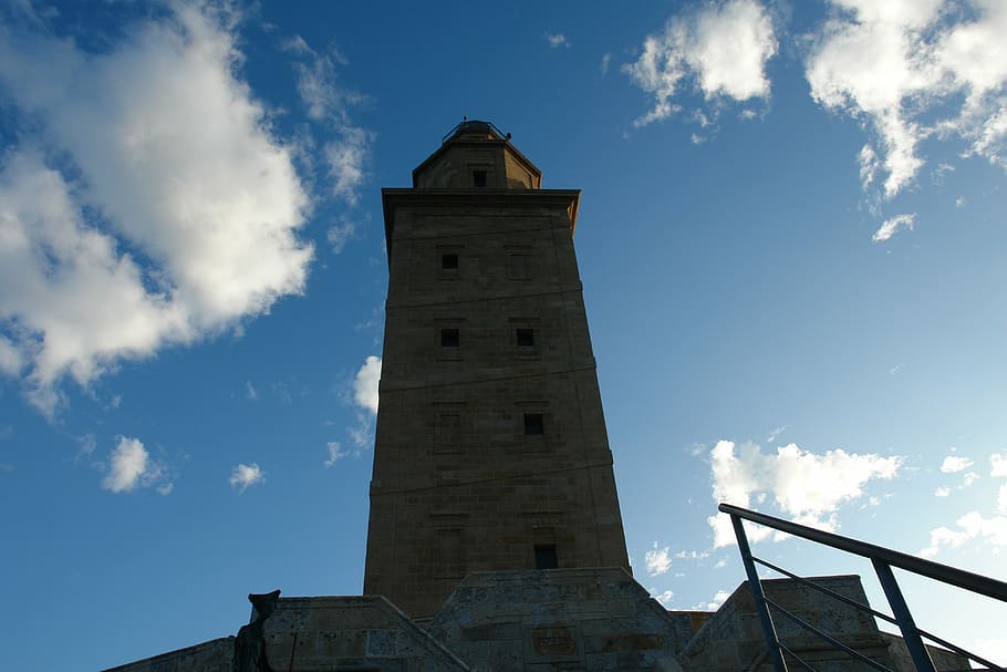 lighthouse, tower, hercules, galicia, architecture, famous Place HD wallpaper