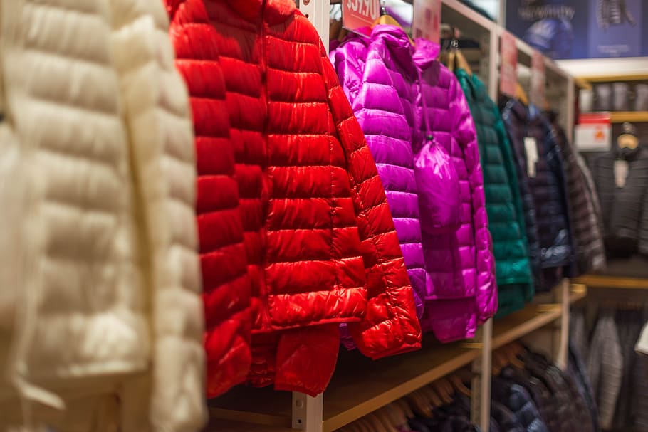 red leather bubble jacket, bobble, jackets, down jackets, clothes, HD wallpaper