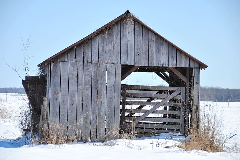 snow, cold, barn, weather, december, landscape, winter, built structure HD wallpaper