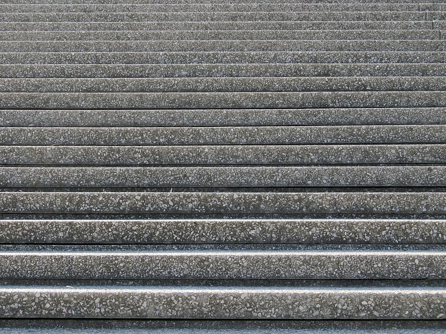 grey concrete stairs, steps, stairway, pattern, staircase, path
