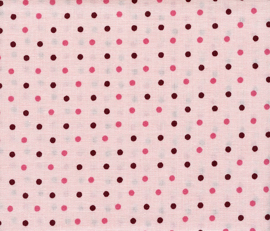 white and pink polka-dot textile, fabric, background, pattern, HD wallpaper