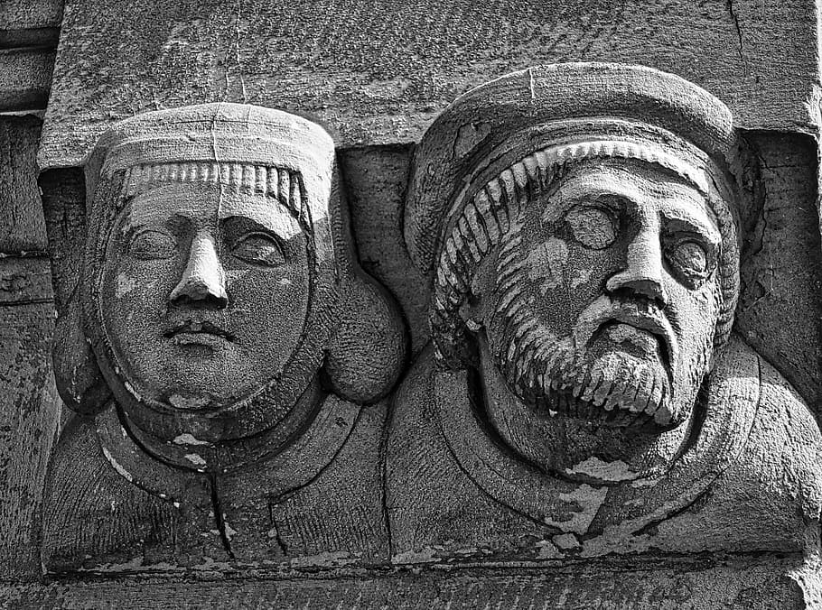 Figures, Sculptures, Faces, Stone, bas-relief, ornamental, history HD wallpaper